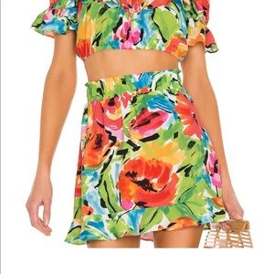 Show Me Your Mumu Roman Ruffle Skirt in Mimosa Blooms